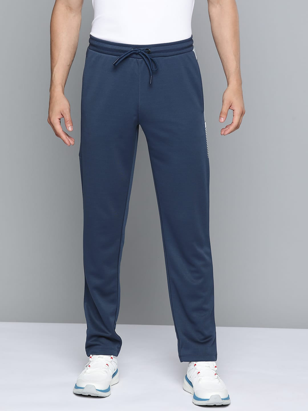 Alcis Men Navy Blue Solid Track Pants