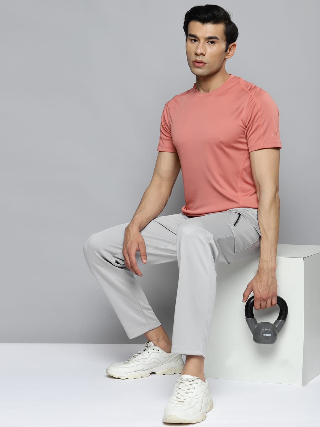 Alcis Men Grey Solid Slim Fit Running Track Pants
