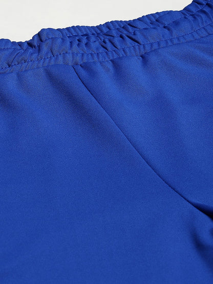 Alcis Men Blue Solid Slim Fit Running Track Pants