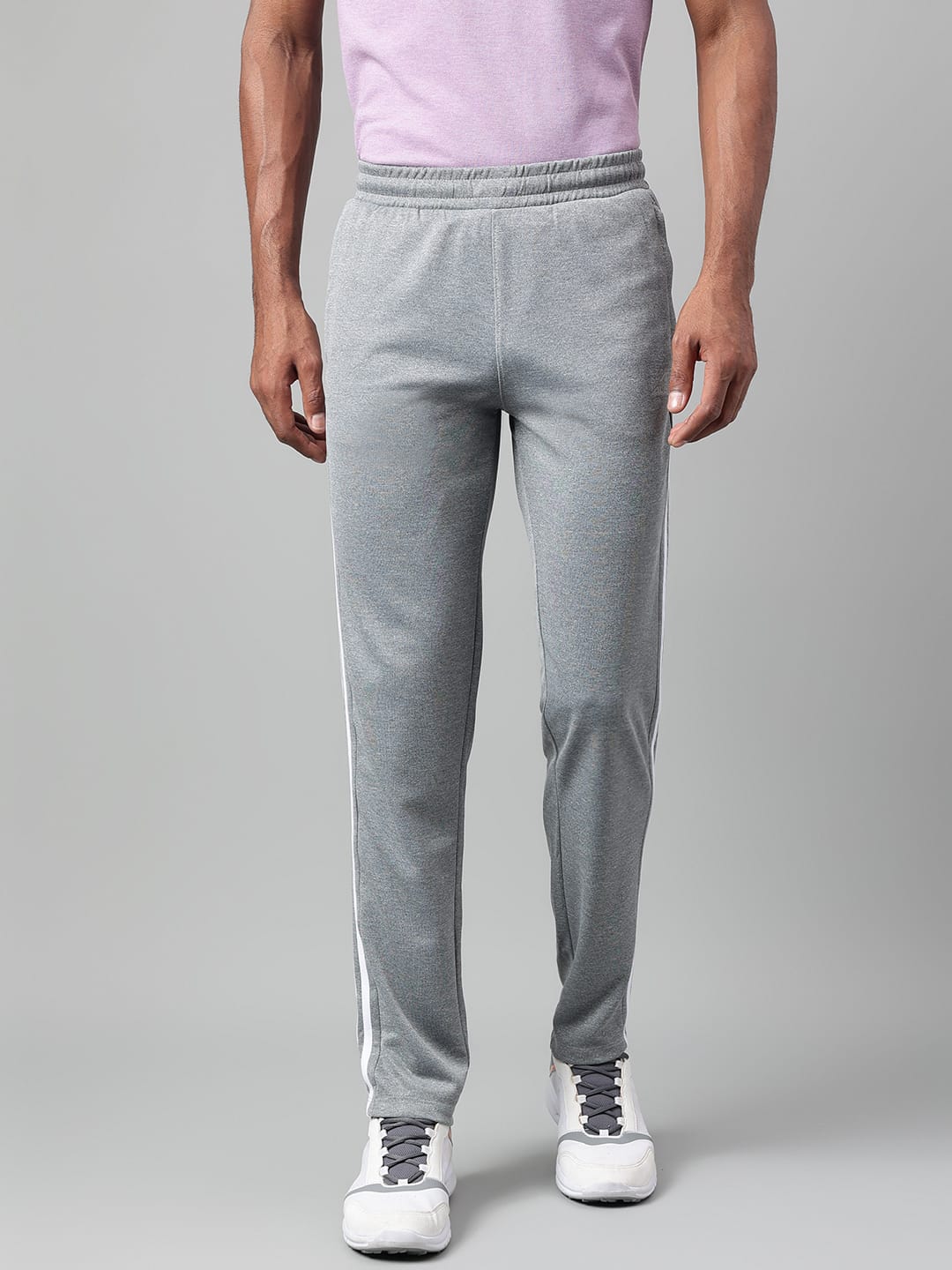 Alcis Men's Medium Grey Anti-Static Drytech+ Slim-Fit Training Track Pants