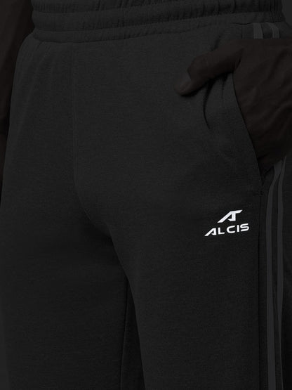 Alcis Men's Medium Grey Anti-Static Drytech+ Slim-Fit Training Track Pants