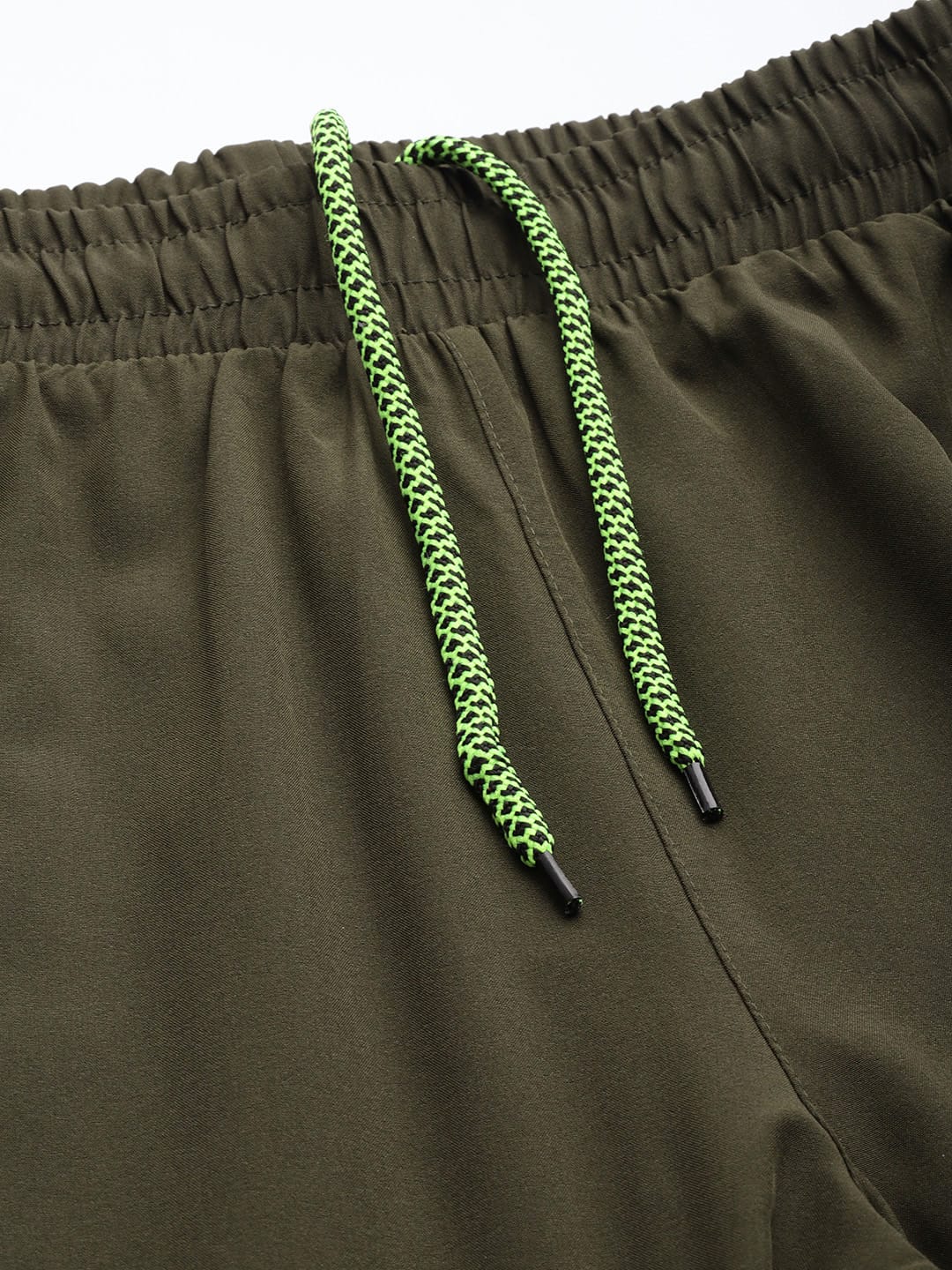 Alcis Men Olive Green Typography Print Track Pants