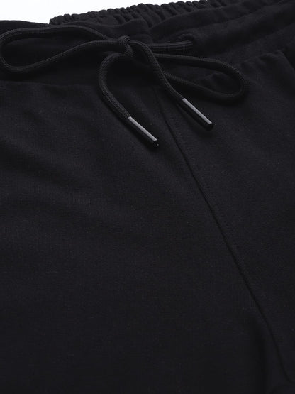 Alcis Men Black Solid Slim Fit Track Pants