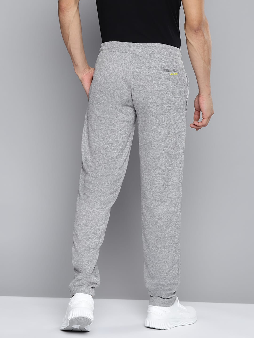 Alcis Men Grey Melange Solid Slim Fit Track Pants
