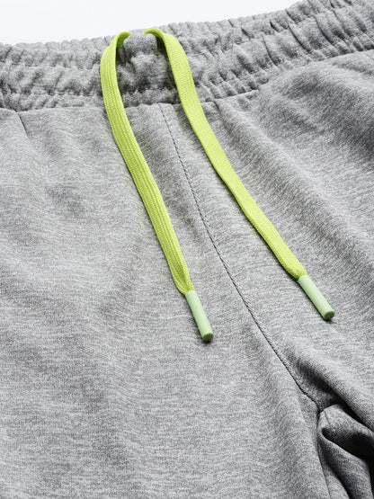 Alcis Men Grey Melange Solid Slim Fit Track Pants