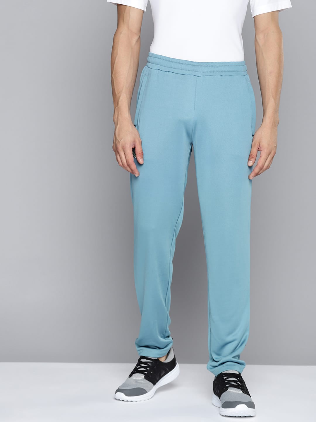 Alcis Men Blue Solid Slim Fit Track Pants