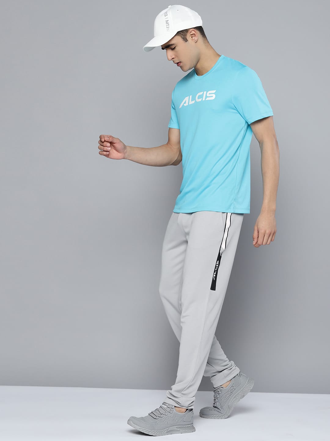 Alcis Men Grey Typography Track Pants