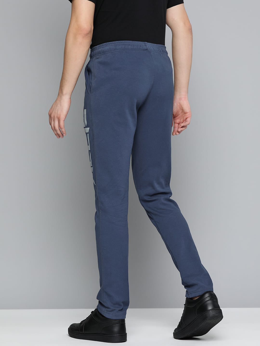 Alcis Men Navy Blue Solid Slim Fit Track Pants