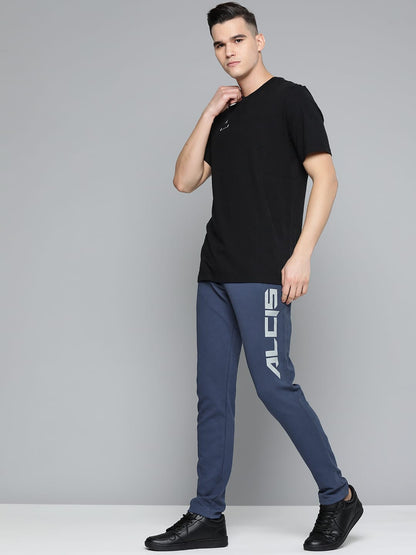 Alcis Men Navy Blue Solid Slim Fit Track Pants