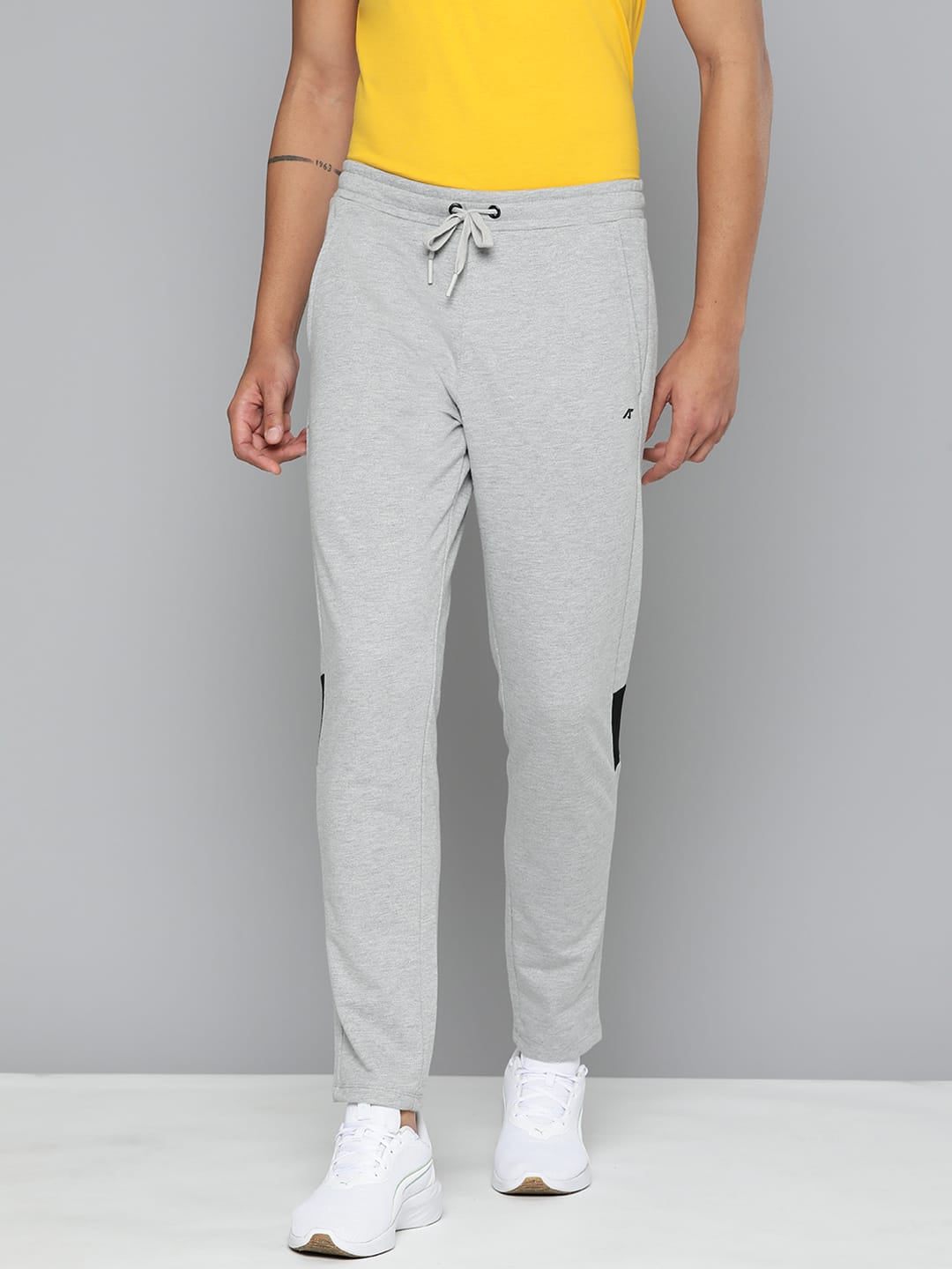 Alcis Men Grey Solid Drytech+ Slim-Fit Track Pants