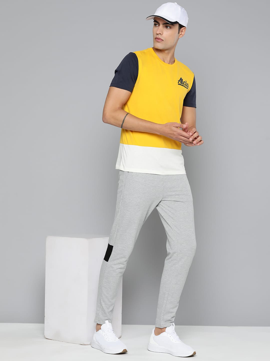 Alcis Men Grey Solid Drytech+ Slim-Fit Track Pants