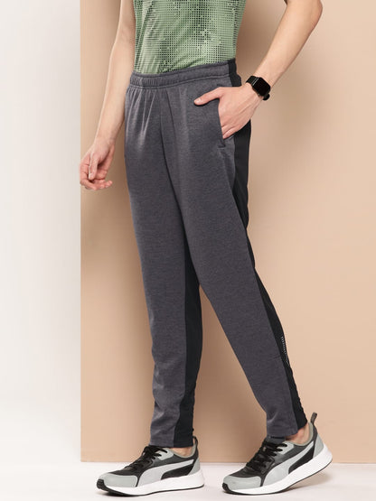Alcis Men  Grey Colourblocked Slim Fit Running Track Pants