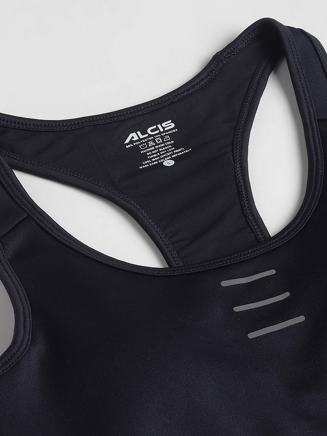 Alcis Women Navy Anti-Static Slim-Fit High Support Sports Bra