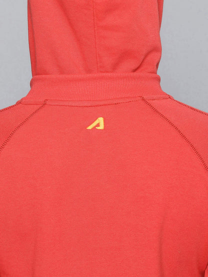 Alcis Women Red Printed Hooded Sweatshirt