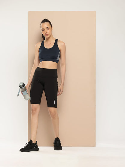 Alcis Women Black Plum High-Impact Performance Anti-Static Soft-Touch Slim-Fit Running Shorts