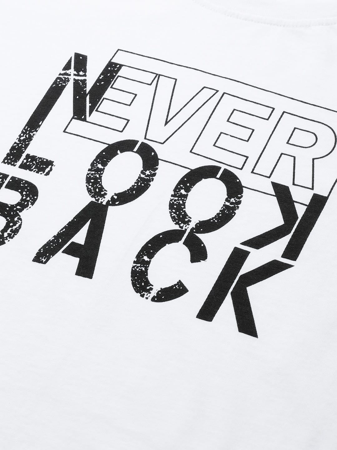 Women White & Black Typography Printed Slim Fit Training or Gym T-shirt