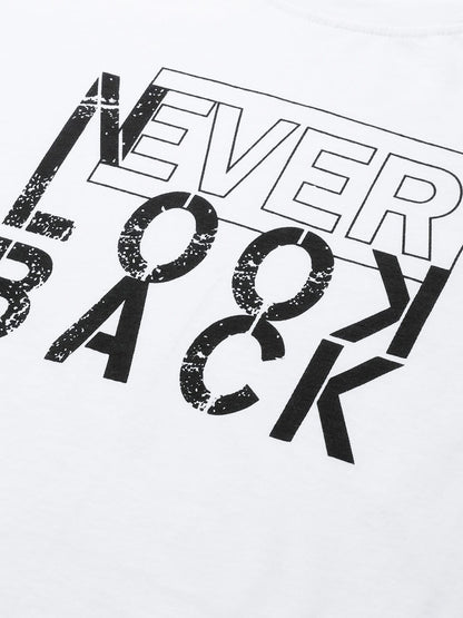 Women White & Black Typography Printed Slim Fit Training or Gym T-shirt