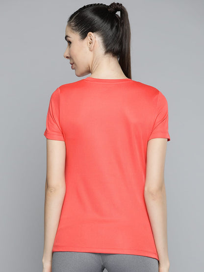 Alcis Women Red Typography Printed Slim Fit T-shirt