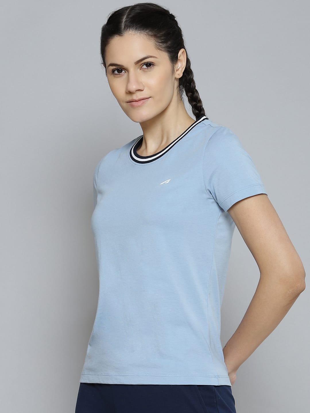 Alcis Women Blue Slim Fit Running T-shirt