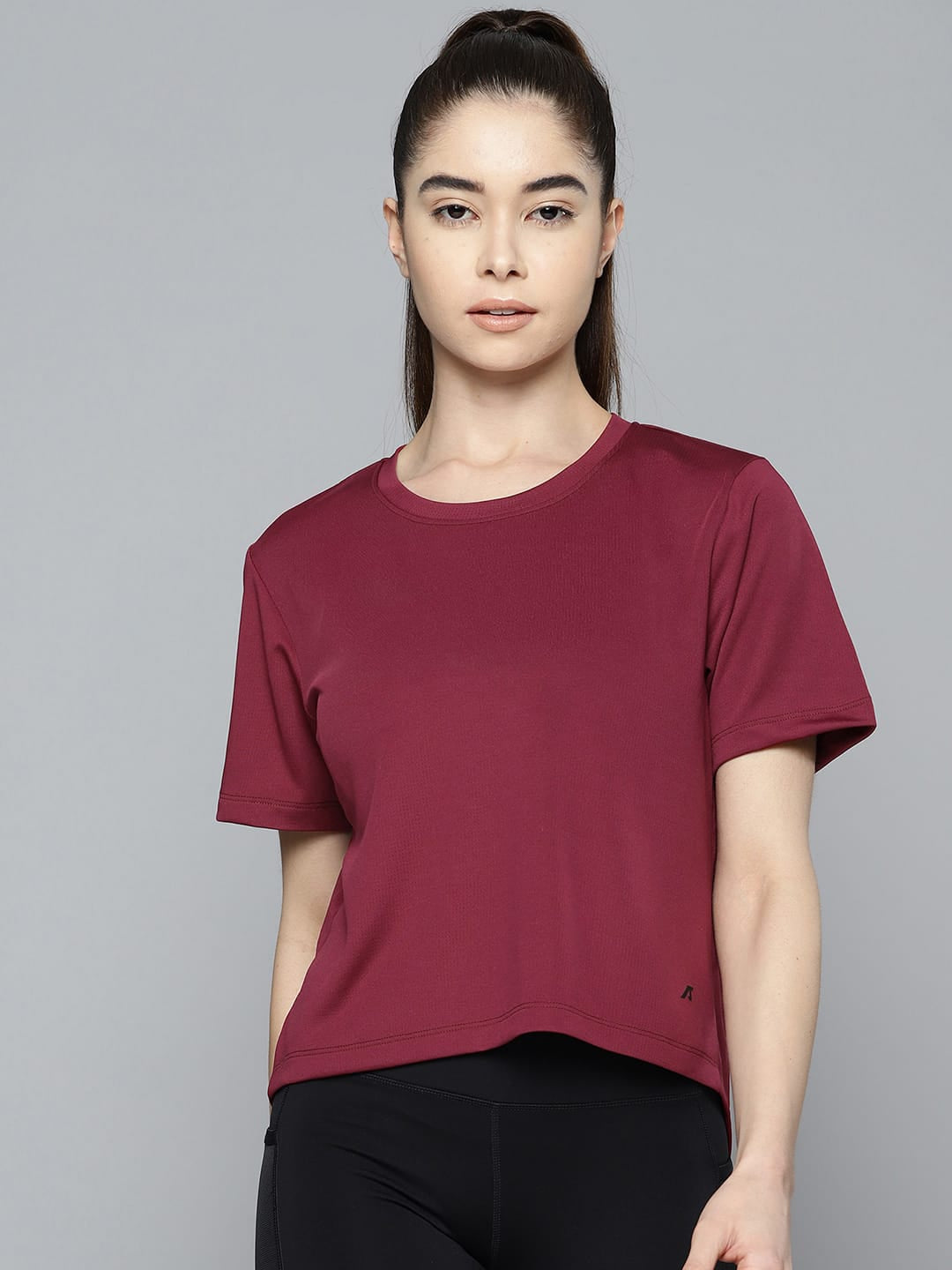 Alcis Women Anti Static Slim Fit Crop Sports T-shirt