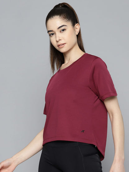 Alcis Women Anti Static Slim Fit Crop Sports T-shirt