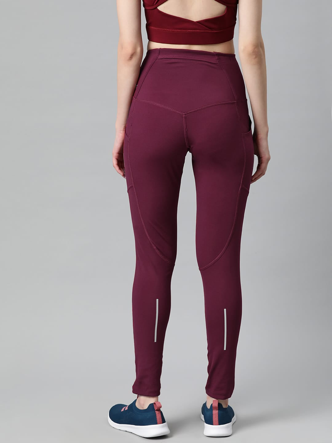 Alcis Women Solid Knitted Running Tights