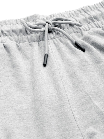 Alcis Women Grey Melange Solid Slim-Fit Training Joggers with Side Taping