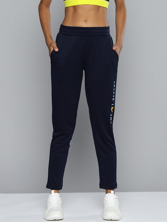 ALCIS Women Navy Blue Solid Track Pants