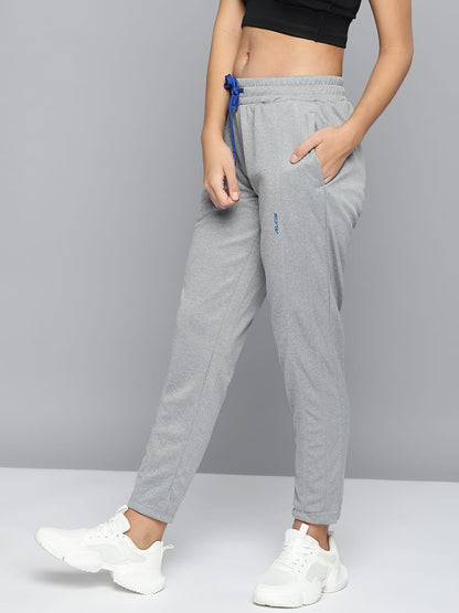 Alcis Women Grey Melange Solid Slim-Fit Training Track Pants