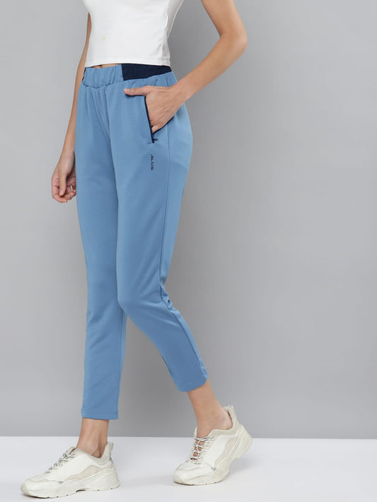 Alcis Women Blue Solid Slim Fit Track Pants