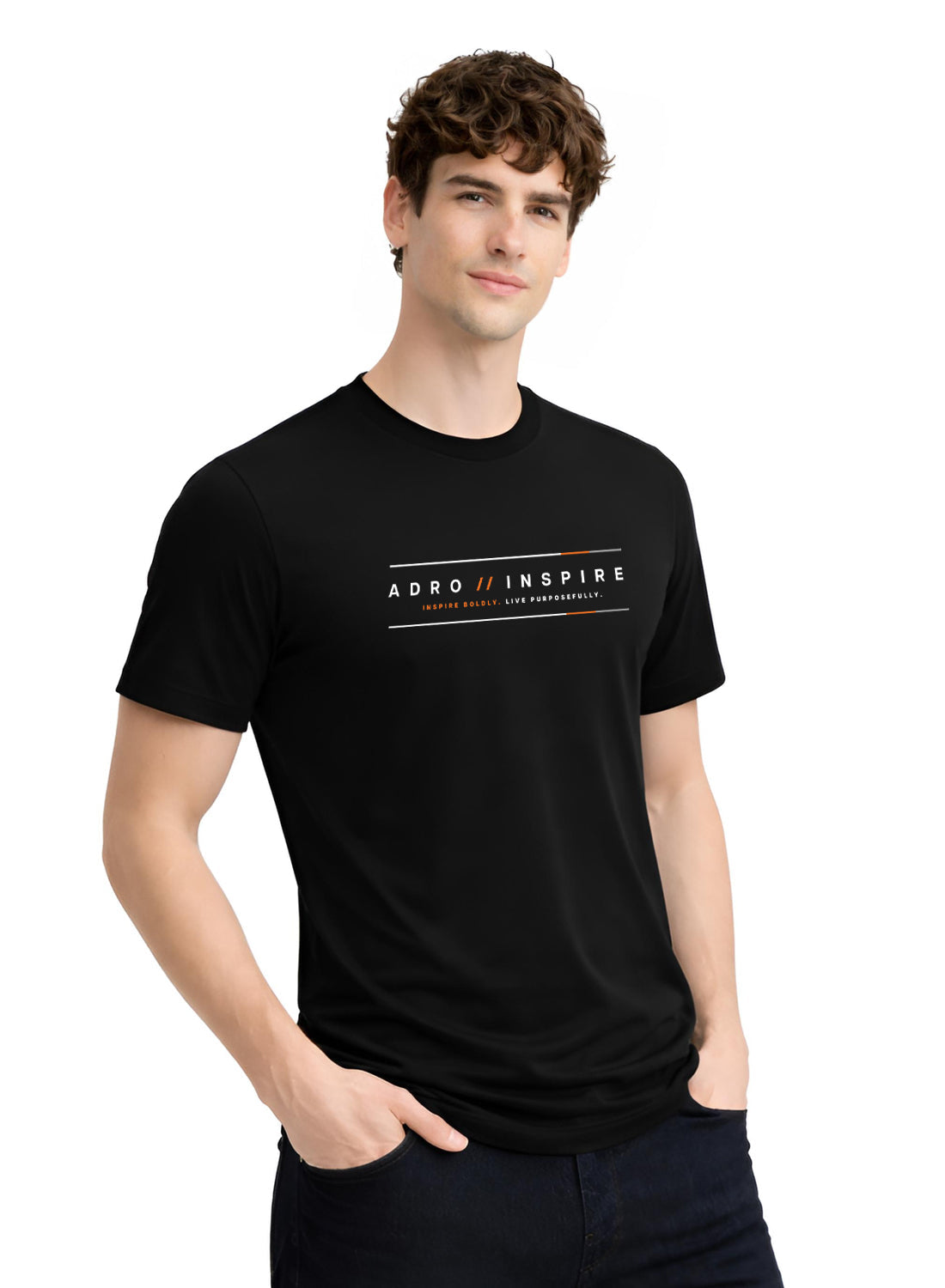 ADRO Mens Inspire Signature Printed T-Shirt for Men | Cotton Printed Tshirt | Regular Fit Casual T-Shirts | Summer Tshirts