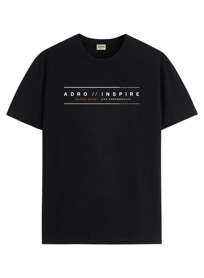 ADRO Mens Inspire Signature Printed T-Shirt for Men | Cotton Printed Tshirt | Regular Fit Casual T-Shirts | Summer Tshirts