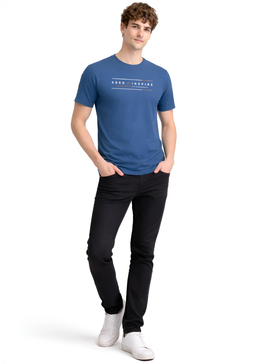 ADRO Mens Inspire Signature Printed T-Shirt for Men | Cotton Printed Tshirt | Regular Fit Casual T-Shirts | Summer Tshirts
