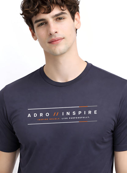 ADRO Mens Inspire Signature Printed T-Shirt for Men | Cotton Printed Tshirt | Regular Fit Casual T-Shirts | Summer Tshirts
