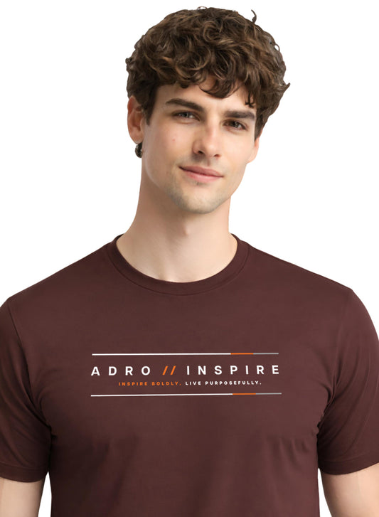 ADRO Mens Inspire Signature Printed T-Shirt for Men | Cotton Printed Tshirt | Regular Fit Casual T-Shirts | Summer Tshirts