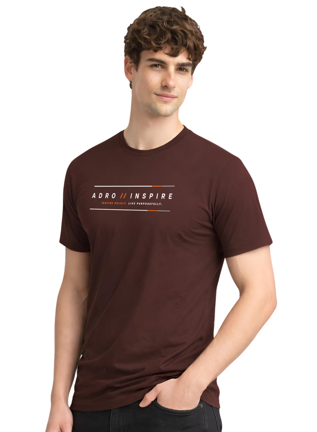ADRO Mens Inspire Signature Printed T-Shirt for Men | Cotton Printed Tshirt | Regular Fit Casual T-Shirts | Summer Tshirts