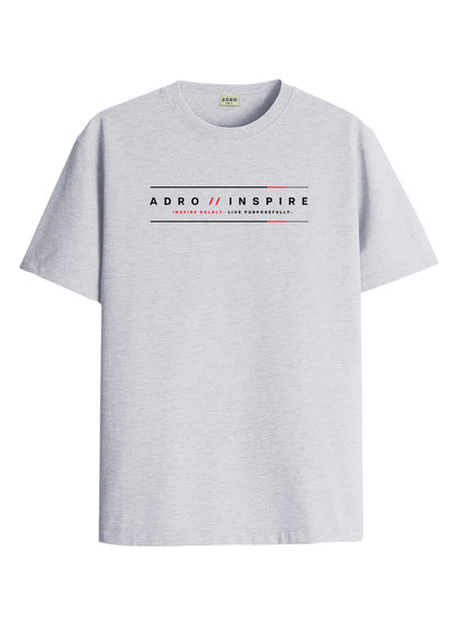 ADRO Mens Inspire Signature Printed T-Shirt for Men | Cotton Printed Tshirt | Regular Fit Casual T-Shirts | Summer Tshirts