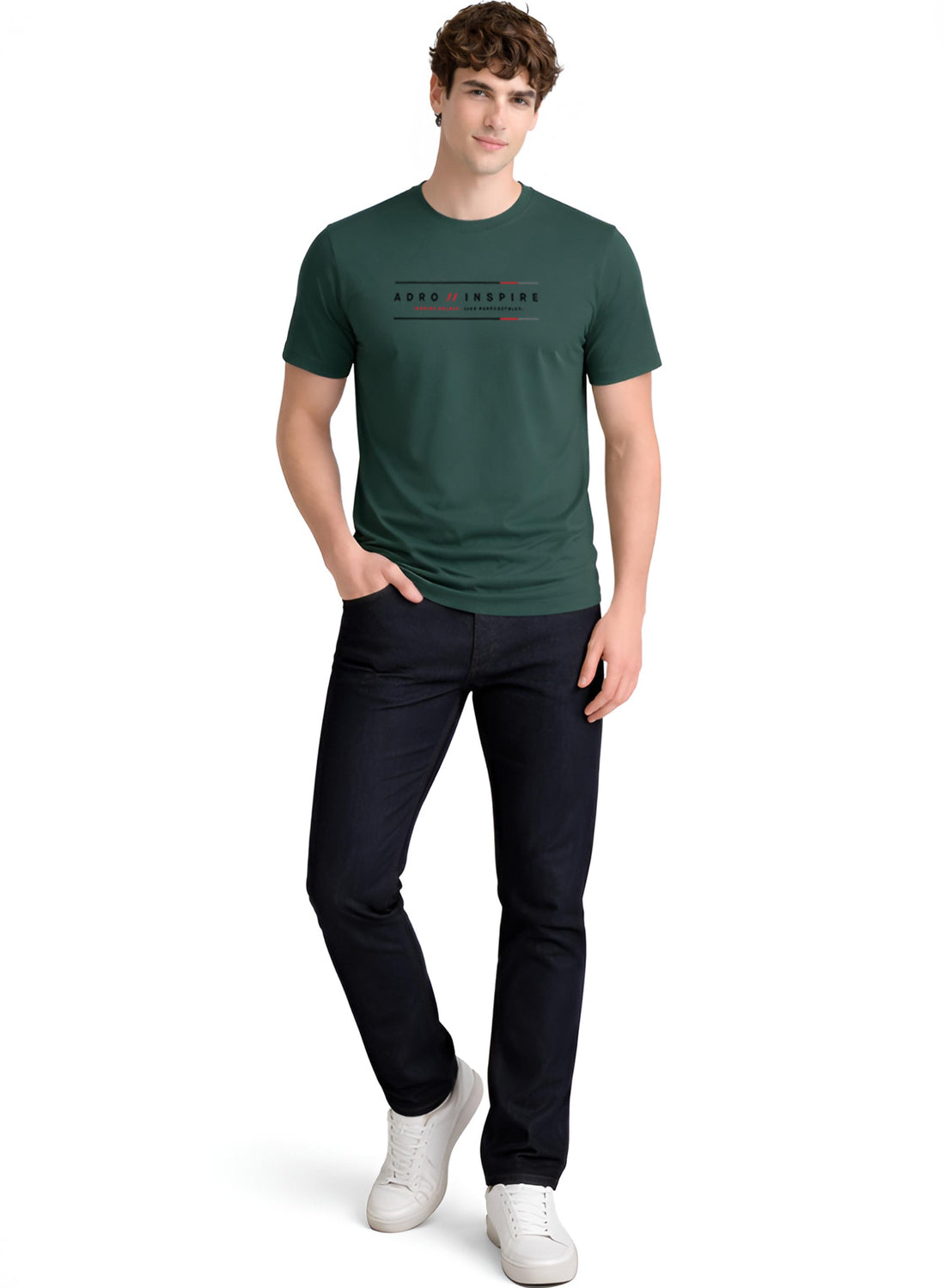 ADRO Mens Inspire Signature Printed T-Shirt for Men | Cotton Printed Tshirt | Regular Fit Casual T-Shirts | Summer Tshirts