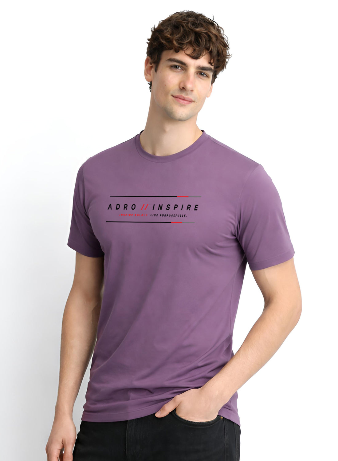ADRO Mens Inspire Signature Printed T-Shirt for Men | Cotton Printed Tshirt | Regular Fit Casual T-Shirts | Summer Tshirts
