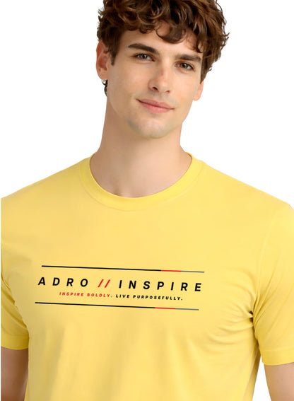 ADRO Mens Inspire Signature Printed T-Shirt for Men | Cotton Printed Tshirt | Regular Fit Casual T-Shirts | Summer Tshirts