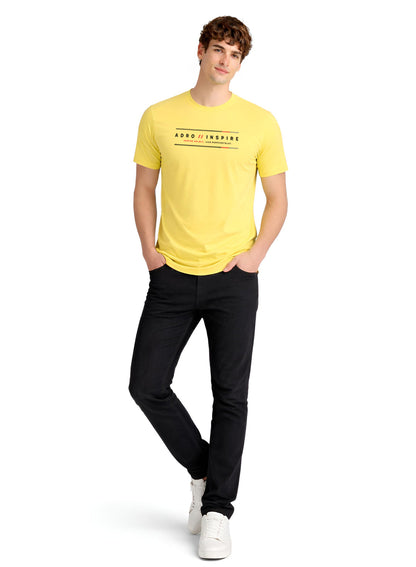 ADRO Mens Inspire Signature Printed T-Shirt for Men | Cotton Printed Tshirt | Regular Fit Casual T-Shirts | Summer Tshirts