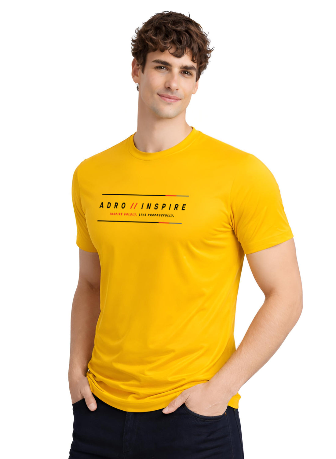 ADRO Mens Inspire Signature Printed T-Shirt for Men | Cotton Printed Tshirt | Regular Fit Casual T-Shirts | Summer Tshirts
