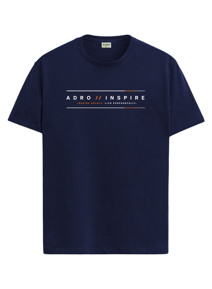 ADRO Mens Inspire Signature Printed T-Shirt for Men | Cotton Printed Tshirt | Regular Fit Casual T-Shirts | Summer Tshirts