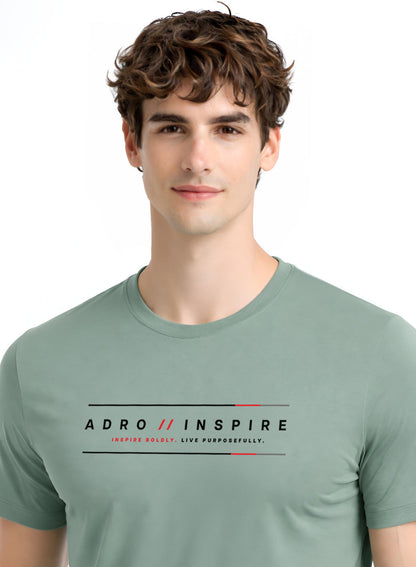 ADRO Mens Inspire Signature Printed T-Shirt for Men | Cotton Printed Tshirt | Regular Fit Casual T-Shirts | Summer Tshirts
