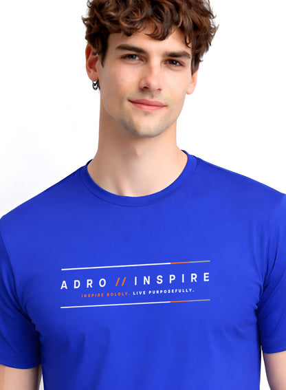 ADRO Mens Inspire Signature Printed T-Shirt for Men | Cotton Printed Tshirt | Regular Fit Casual T-Shirts | Summer Tshirts