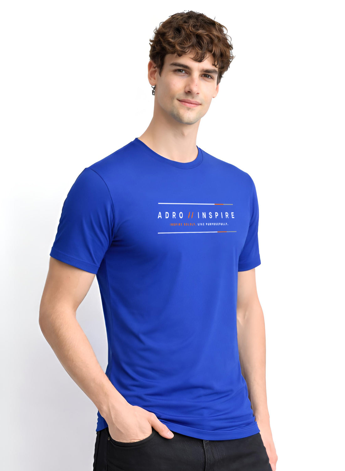ADRO Mens Inspire Signature Printed T-Shirt for Men | Cotton Printed Tshirt | Regular Fit Casual T-Shirts | Summer Tshirts
