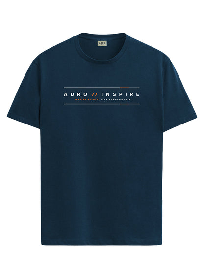 ADRO Mens Inspire Signature Printed T-Shirt for Men | Cotton Printed Tshirt | Regular Fit Casual T-Shirts | Summer Tshirts