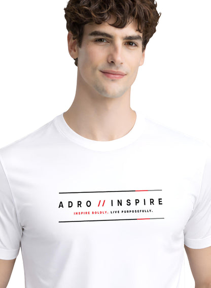 ADRO Mens Inspire Signature Printed T-Shirt for Men | Cotton Printed Tshirt | Regular Fit Casual T-Shirts | Summer Tshirts
