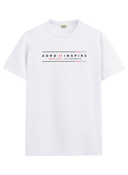 ADRO Mens Inspire Signature Printed T-Shirt for Men | Cotton Printed Tshirt | Regular Fit Casual T-Shirts | Summer Tshirts