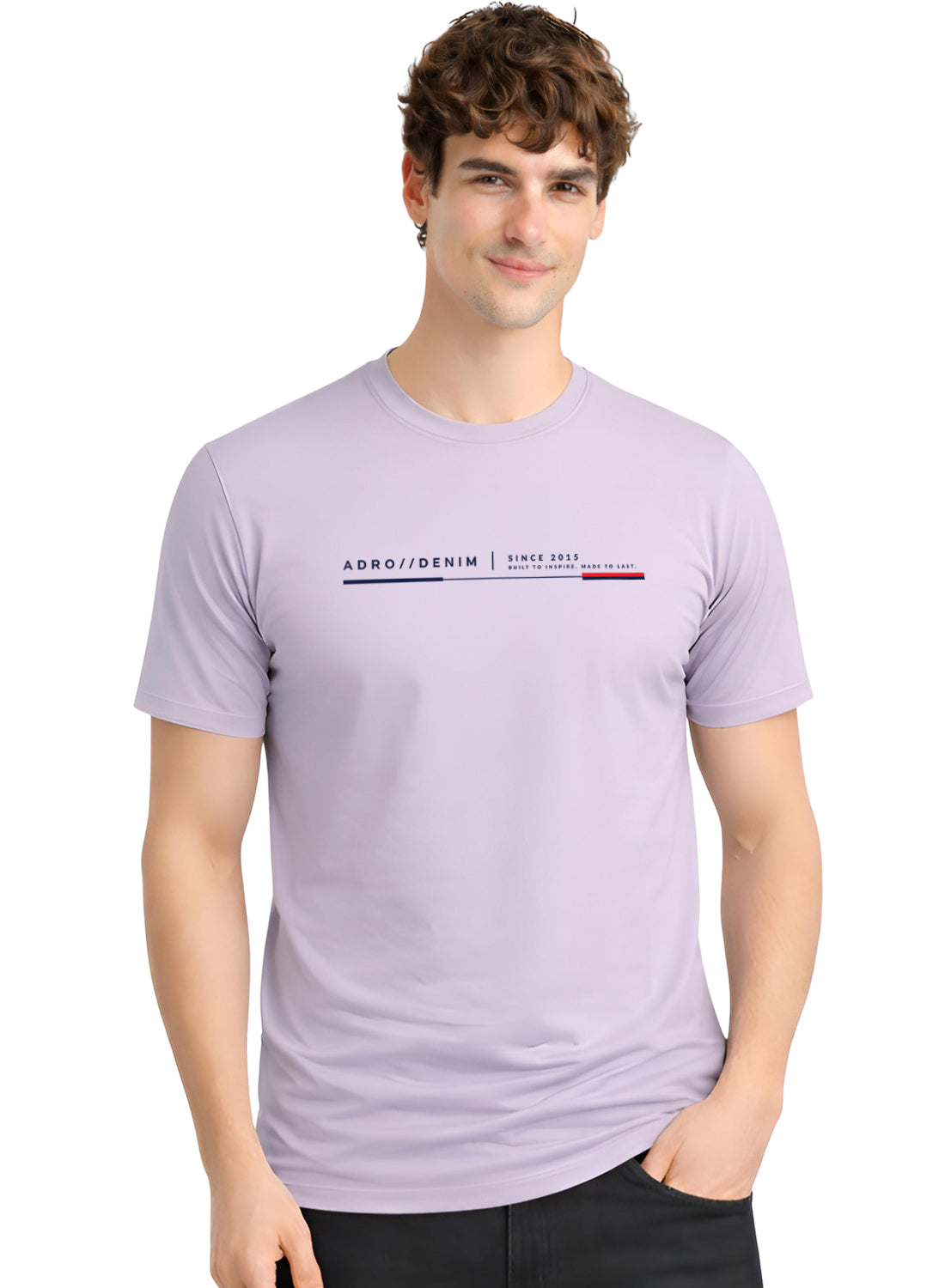 ADRO Mens Printed T-Shirt| Cotton Printed Tshirt for men| Regular Fit Casual T-Shirts | Premium Summer Tshirts Lilac Grey